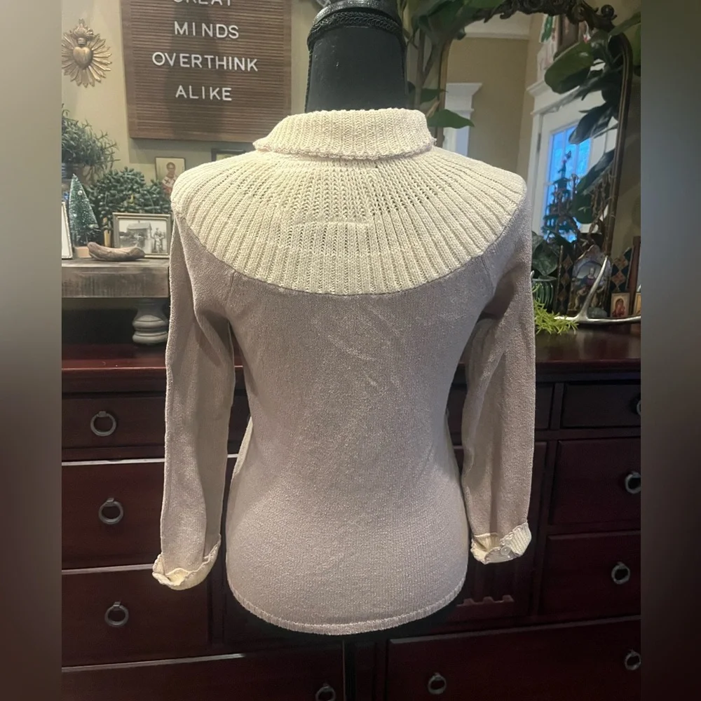 Anthropologie Field Flower Lavender Floral Ruffle Cardigan Sweater XS - Picture 5 of 7